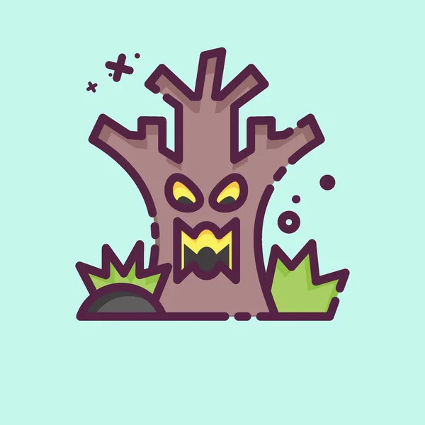 Symboltodesbaum Verwandt Mit Dem Symbol Für Halloween Mbe Stil Einfaches — Stockvektor