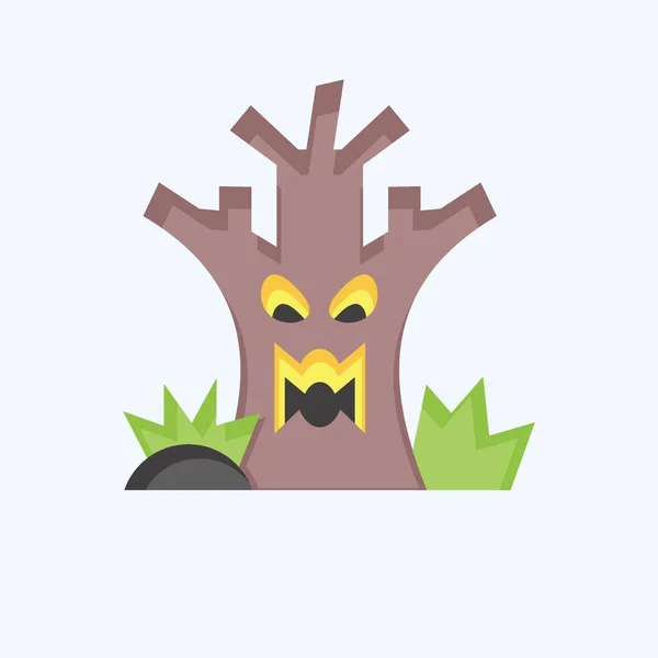 アイコン死の木 ハロウィーンのシンボルに関連してる フラットなスタイル シンプルなデザインを編集できます シンプルなイラスト — ストックベクタ