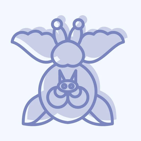 Икона Летучая Мышь Связано Символом Хэллоуина Двухтональный Стиль Простой Дизайн — стоковый вектор