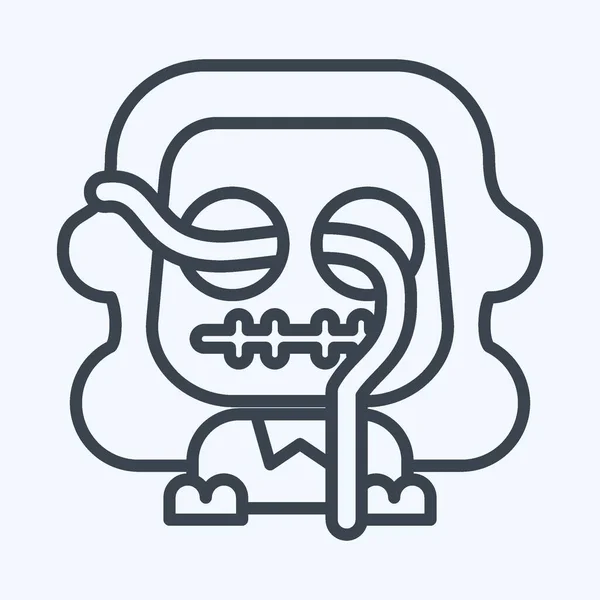 Icon Worm Relacionado Com Símbolo Halloween Estilo Linha Design Simples —  Vetores de Stock