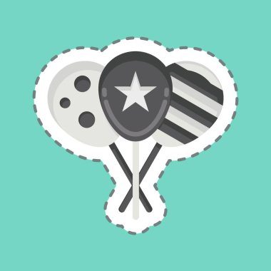 Çıkartma çizgisi Ballon 'u kesti. Lunapark sembolüyle ilgili. Basit dizayn edilebilir. Basit resimleme