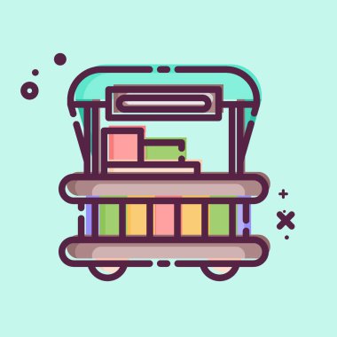 İkon Yemek Arabası. Lunapark sembolüyle ilgili. MBE tarzı. Basit dizayn edilebilir. Basit resimleme