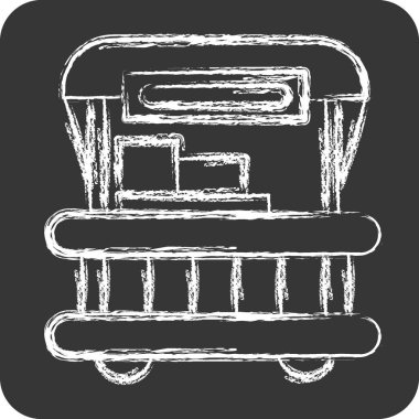 İkon Yemek Arabası. Lunapark sembolüyle ilgili. Tebeşir stili. Basit dizayn edilebilir. Basit resimleme