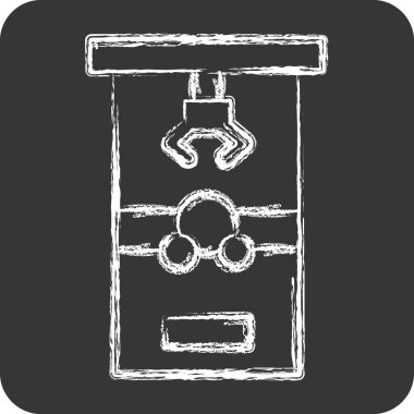 Simge Pençesi Makinesi. Lunapark sembolüyle ilgili. Tebeşir stili. Basit dizayn edilebilir. Basit resimleme