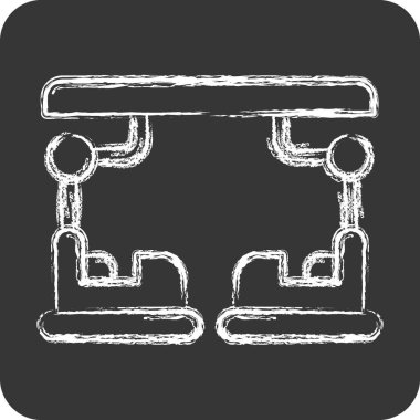 Simge Çarpıcı Araba. Lunapark sembolüyle ilgili. Tebeşir stili. Basit dizayn edilebilir. Basit resimleme