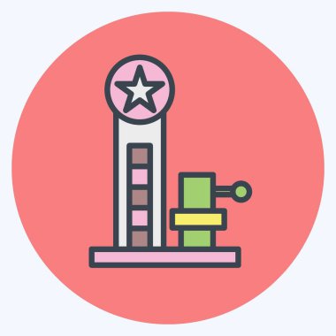 Simge Çekiç Oyunu. Lunapark sembolüyle ilgili. renk arkadaşı stili. Basit dizayn edilebilir. Basit resimleme