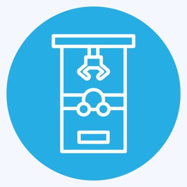 Simge Pençesi Makinesi. Lunapark sembolüyle ilgili. Mavi gözlü. Basit dizayn edilebilir. Basit resimleme