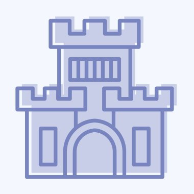 Simge Kalesi. Lunapark sembolüyle ilgili. İki ton stili. Basit dizayn edilebilir. Basit resimleme