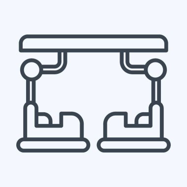 Simge Çarpıcı Araba. Lunapark sembolüyle ilgili. Sıra tarzı. Basit dizayn edilebilir. Basit resimleme