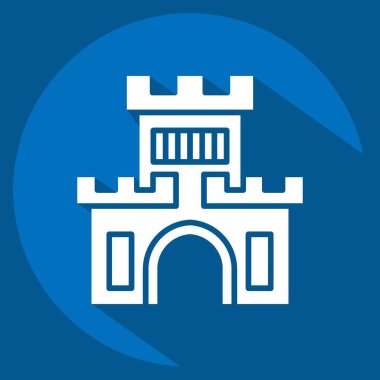 Simge Kalesi. Lunapark sembolüyle ilgili. Uzun gölge tarzı. Basit dizayn edilebilir. Basit resimleme