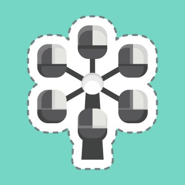 Çıkartma çizgisi Pherris Wheel 'i kesti. Lunapark sembolüyle ilgili. Basit dizayn edilebilir. Basit resimleme