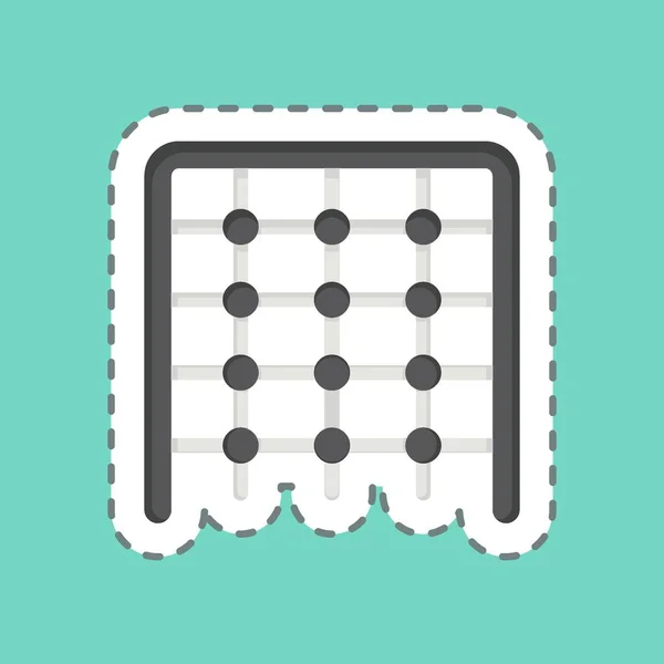 Sticker Line Cut Climbing Související Symbolem Zábavního Parku Jednoduchý Design — Stockový vektor