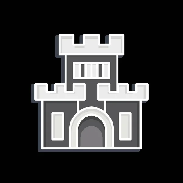 Замок Ікон Пов Язаний Символом Парку Розваг Блискучий Стиль Простий — стоковий вектор