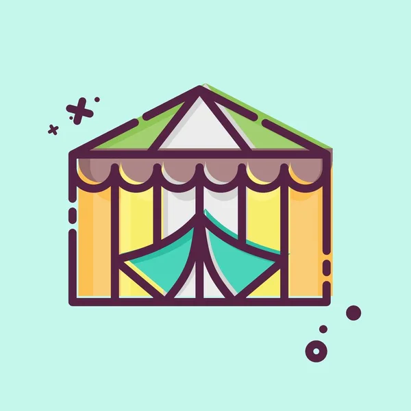 Цирк Икон Связано Символом Амурского Парка Стиль Mbe Простой Дизайн — стоковый вектор