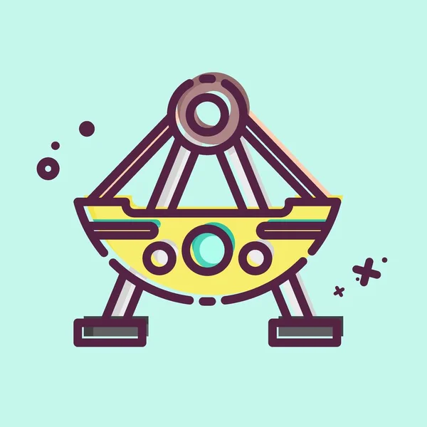 Icon Boat Související Symbolem Zábavního Parku Mbe Styl Jednoduchý Design — Stockový vektor