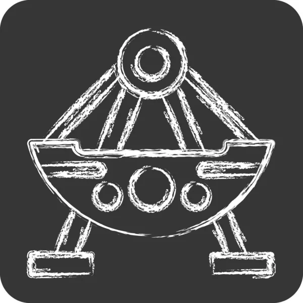 Іконний Човен Пов Язаний Символом Парку Розваг Крейдяний Стиль Простий — стоковий вектор