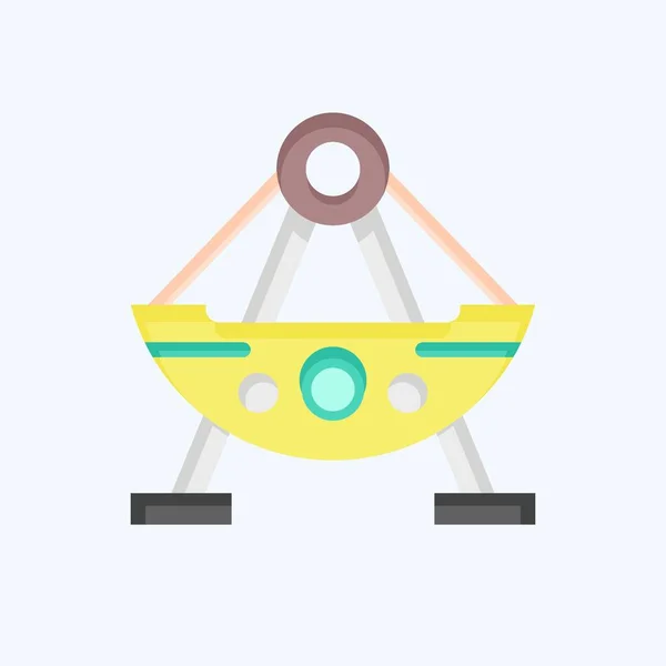 Іконний Човен Пов Язаний Символом Парку Розваг Плаский Стиль Простий — стоковий вектор