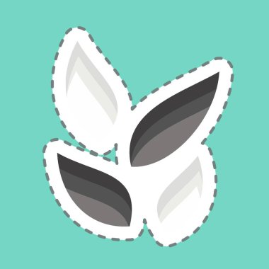 Çıkartma çizgisi Yaprak Arakçı 'yı kesti. Tea sembolüyle ilgili. Basit dizayn edilebilir. Basit bir çizim. yeşil çay