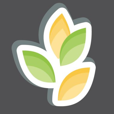 Çıkartmalı Çay Yaprakları. Tea sembolüyle ilgili. Basit dizayn edilebilir. Basit bir çizim. yeşil çay