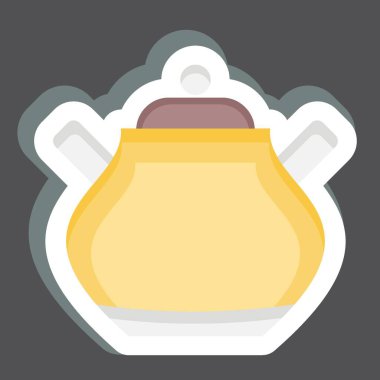 Etiket Şekeri. Tea sembolüyle ilgili. Basit dizayn edilebilir. Basit bir çizim. yeşil çay