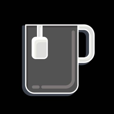 İkon Ofis Çayı. Tea sembolüyle ilgili. Parlak bir stil. Basit dizayn edilebilir. Basit bir çizim. yeşil çay