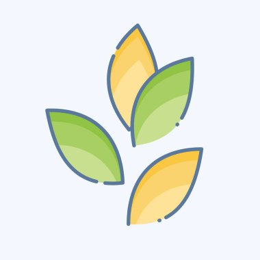 Simge Çay Yaprakları. Tea sembolüyle ilgili. Karalama stili. Basit dizayn edilebilir. Basit bir çizim. yeşil çay