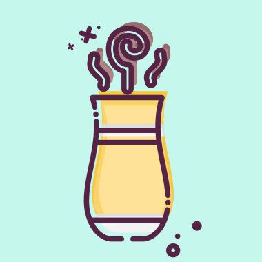 İkon Türk Çayı. Tea sembolüyle ilgili. MBE tarzı. Basit dizayn edilebilir. Basit bir çizim. yeşil çay