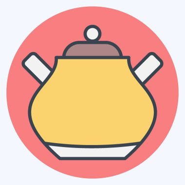 Simge Şekeri. Tea sembolüyle ilgili. renk arkadaşı stili. Basit dizayn edilebilir. Basit bir çizim. yeşil çay