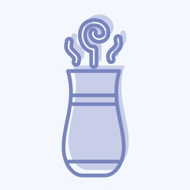 İkon Türk Çayı. Tea sembolüyle ilgili. İki ton stili. Basit dizayn edilebilir. Basit bir çizim. yeşil çay