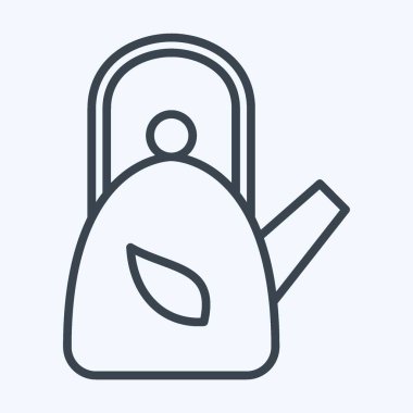 Icon Kettle. Tea sembolüyle ilgili. Sıra tarzı. Basit dizayn edilebilir. Basit bir çizim. yeşil çay