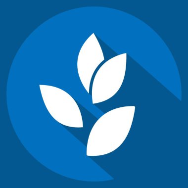 Simge Çay Yaprakları. Tea sembolüyle ilgili. Uzun gölge tarzı. Basit dizayn edilebilir. Basit bir çizim. yeşil çay