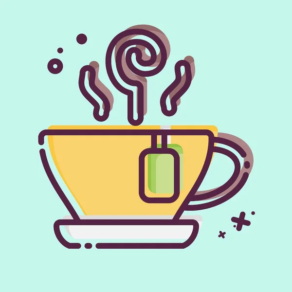 Ikone Kräutertee Zusammenhang Mit Tee Symbol Mbe Stil Einfaches Design — Stockvektor