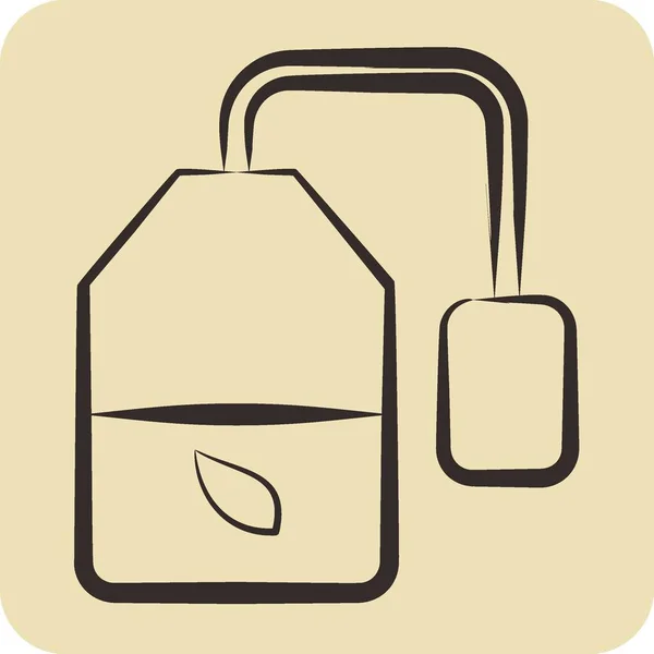 Saco Chá Ícone Relacionado Símbolo Chá Estilo Desenhado Mão Design —  Vetores de Stock