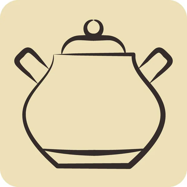 Simge Şekeri Tea Sembolüyle Ilgili Çizimi Tarzı Basit Dizayn Edilebilir — Stok Vektör