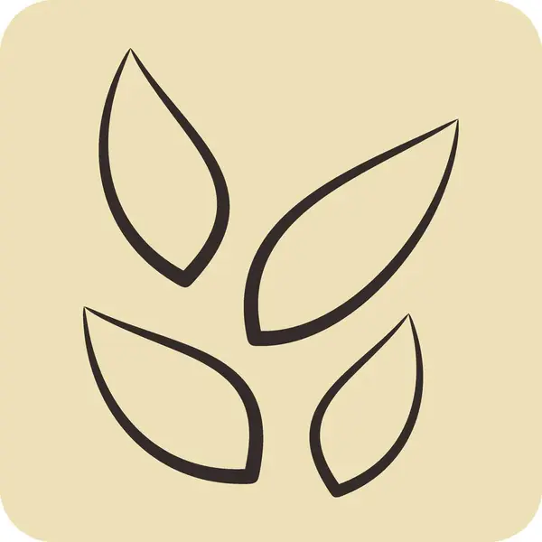 Ikon Leaf Tea Relaterade Till Tea Symbol Handritad Stil Enkel — Stock vektor