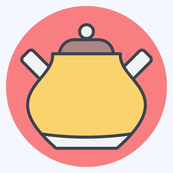 Icon Sugar Related Tea Symbol Color Mate Style Simple Design — Stock Vector