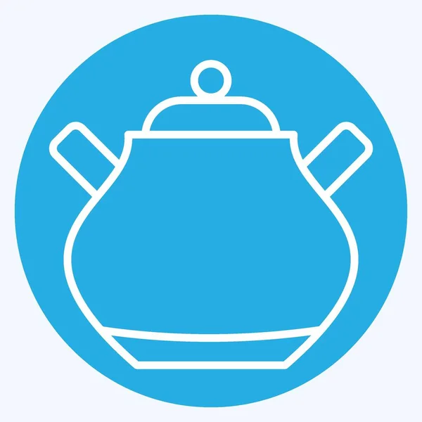 Simge Şekeri Tea Sembolüyle Ilgili Mavi Gözlü Basit Dizayn Edilebilir — Stok Vektör