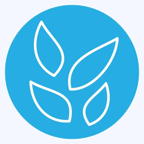 Icon Leaf Tea Related Tea Symbol Blue Eyes Style Simple — Stock Vector