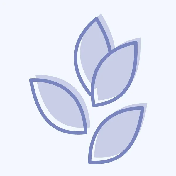 Φύλλα Τσαγιού Εικονίδιο Σχετίζονται Σύμβολο Του Τσαγιού Δύο Τόνος Στυλ — Διανυσματικό Αρχείο