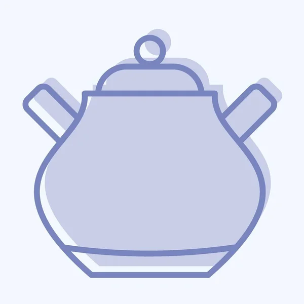 Ikonsocker Relaterade Till Tea Symbol Två Ton Stil Enkel Design — Stock vektor