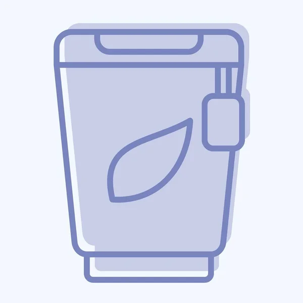 Ikona Papercup Związane Symbolem Herbaty Styl Dwutonowy Prosty Projekt Można — Wektor stockowy