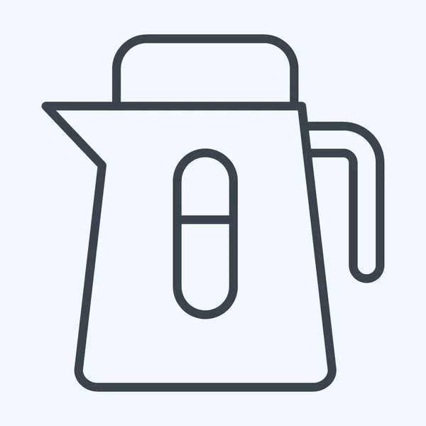 Icon Electric Teaport Vorhanden Zusammenhang Mit Tee Symbol Linienstil Einfaches — Stockvektor