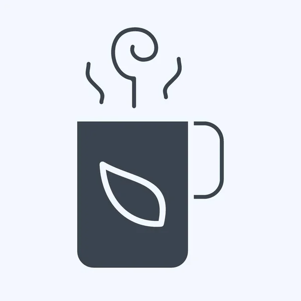 Heißer Tee Zusammenhang Mit Tee Symbol Glyphen Stil Einfaches Design — Stockvektor