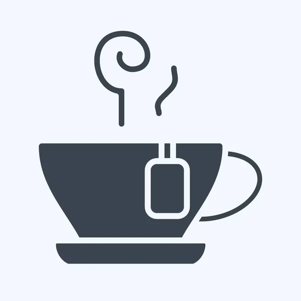 Ikone Kräutertee Zusammenhang Mit Tee Symbol Glyphen Stil Einfaches Design — Stockvektor