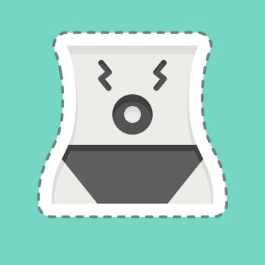 Çıkartma çizgisi karın ağrısını kesmiş. Vücut Ache sembolüyle ilgili. Basit dizayn edilebilir. Basit resimleme