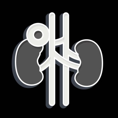 İkon Böbrek. Vücut Ache sembolüyle ilgili. Parlak bir stil. Basit dizayn edilebilir. Basit resimleme