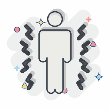 Simge Kırıcı. Vücut Ache sembolüyle ilgili. Çizgi roman. Basit dizayn edilebilir. Basit resimleme