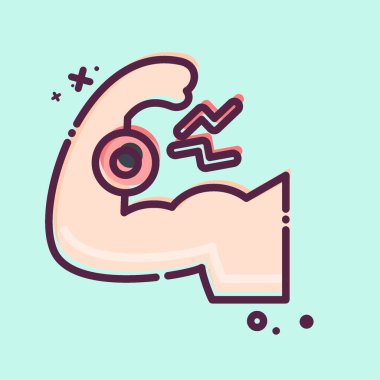 Simge Kol. Vücut Ache sembolüyle ilgili. MBE tarzı. Basit dizayn edilebilir. Basit resimleme