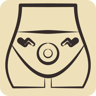 Icon Hemoroidleri. Vücut Ache sembolüyle ilgili. El çizimi tarzı. Basit dizayn edilebilir. Basit resimleme