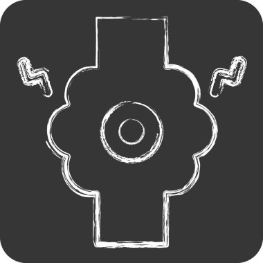 Simge birleşimi. Vücut Ache sembolüyle ilgili. Tebeşir stili. Basit dizayn edilebilir. Basit resimleme